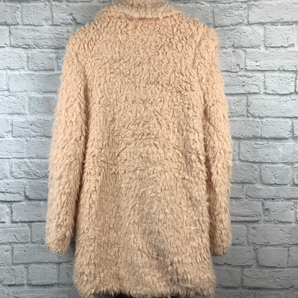 Longline Vegan Faux Fur Shaggy Sherpa Teddy Coat - Picture 6 of 8